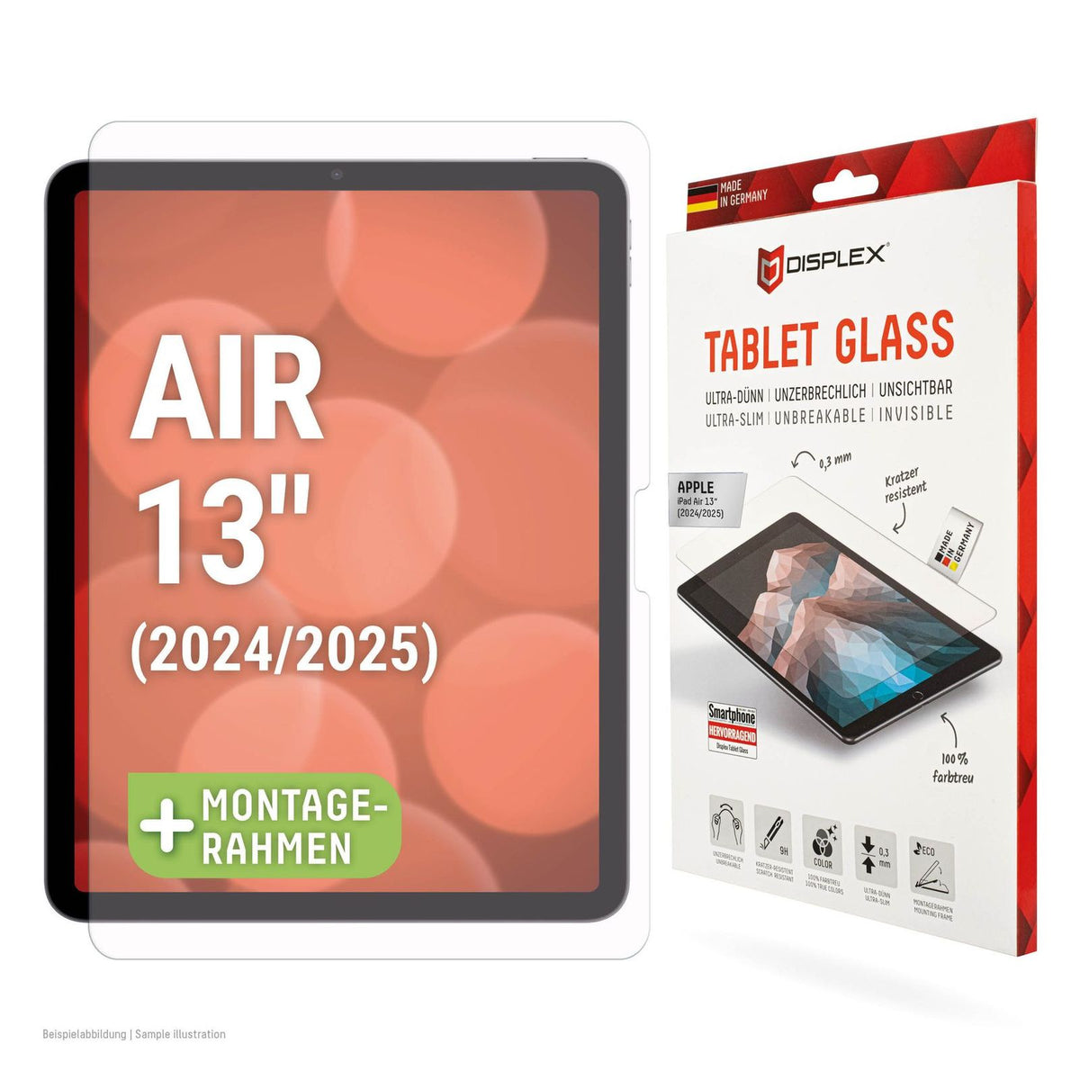 Produktbild Displayschutzglas - Displex Tablet Glass 9H Hybridglasfolie Apple iPad Apple iPad Air 13