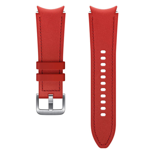 Produktbild Smartwatch-Armband - Samsung Hybrid Leather Band rot für Galaxy Watch4/Watch4 Classic - Rot, S/M