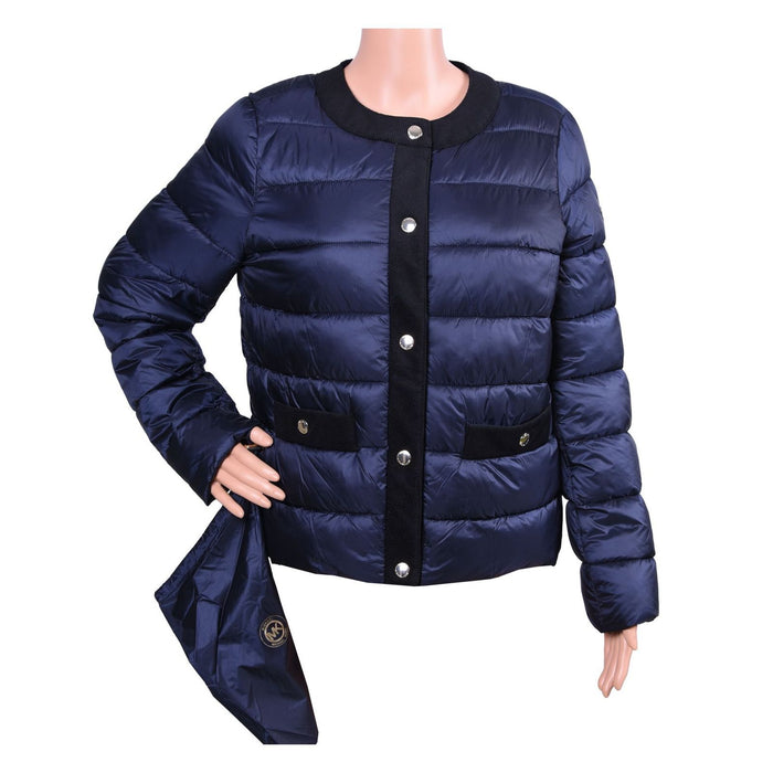 Michael Kors Daunenjacke dunkelblau komprimierbar abgestepptes Nylon Damen M