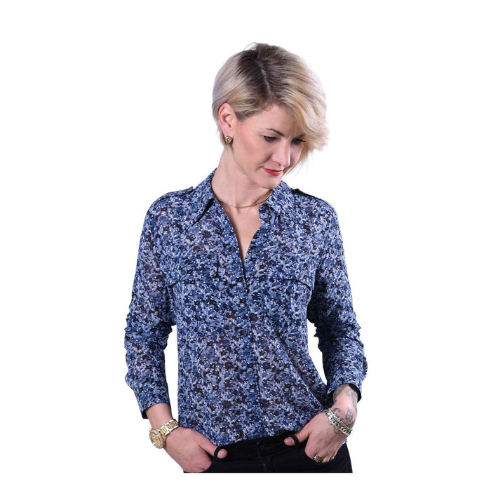 Michael Kors Bluse aus Georgette mit Blumenmuster Admiral Damen M