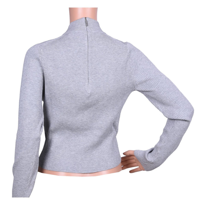 Michael Kors Rollkragen Pullover halb Slim Fit grau Damen M