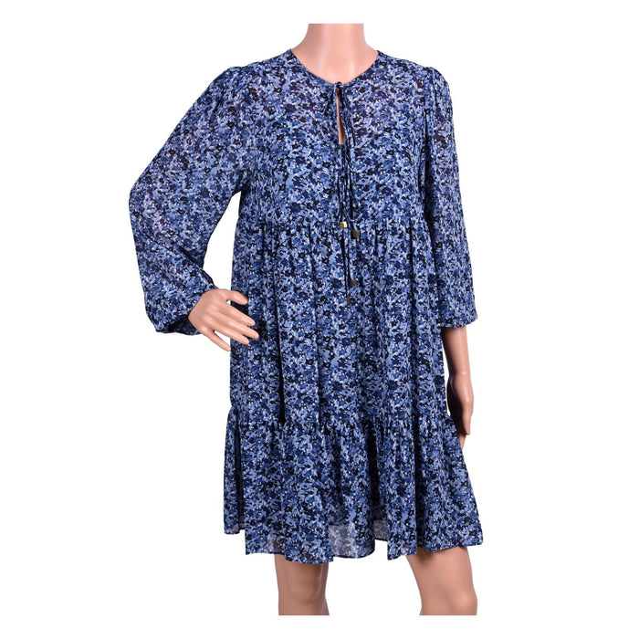 Michael Kors Kleid aus Georgette mit Blumenmuster und Bindeband Damen XS