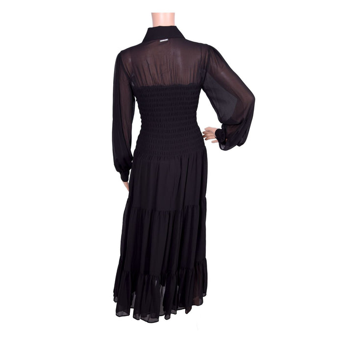 Michael Kors Gesmoktes Hemdkleid aus Georgette schwarz Damen S