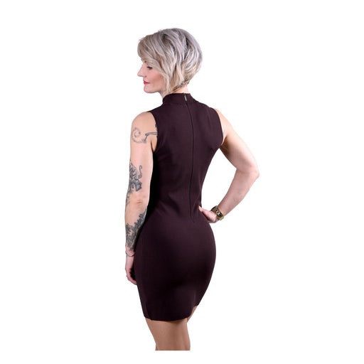 Produktbild Minikleid - Michael Kors Kleid aus Stretch-Viskose chocolat mit Stehkragen Damen S