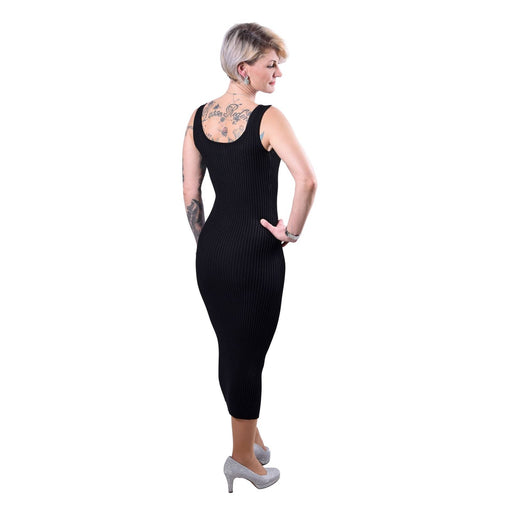 Produktbild Strickkleid - Michael Kors Kleid aus geripptem Stretch-Strick mit Reißverschluss schwarz Damen M