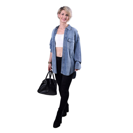 Produktbild Hemdbluse - Michael Kors Oversize-Hemd aus Chambray jeans Unisex Erwachsene M