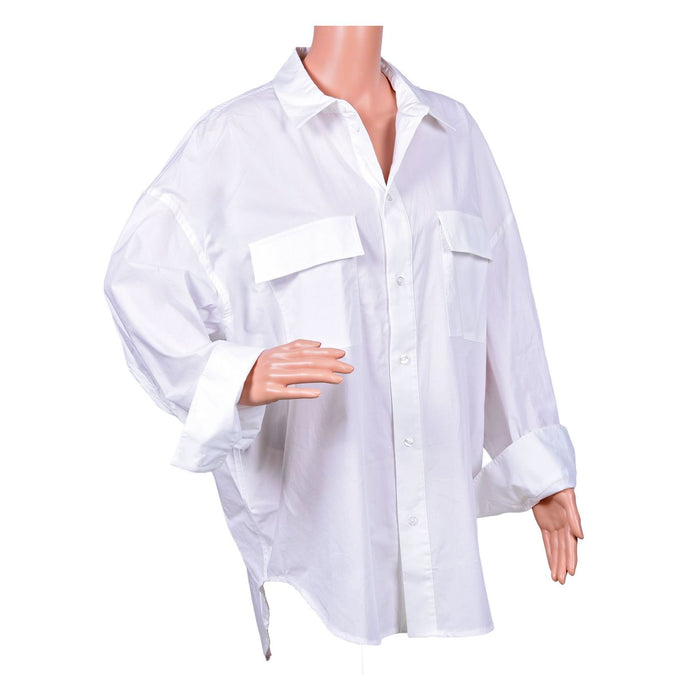 Michael Kors Oversize-Hemd aus Baumwoll-Popeline mit Stretch Unisex Erwachsene weiss M