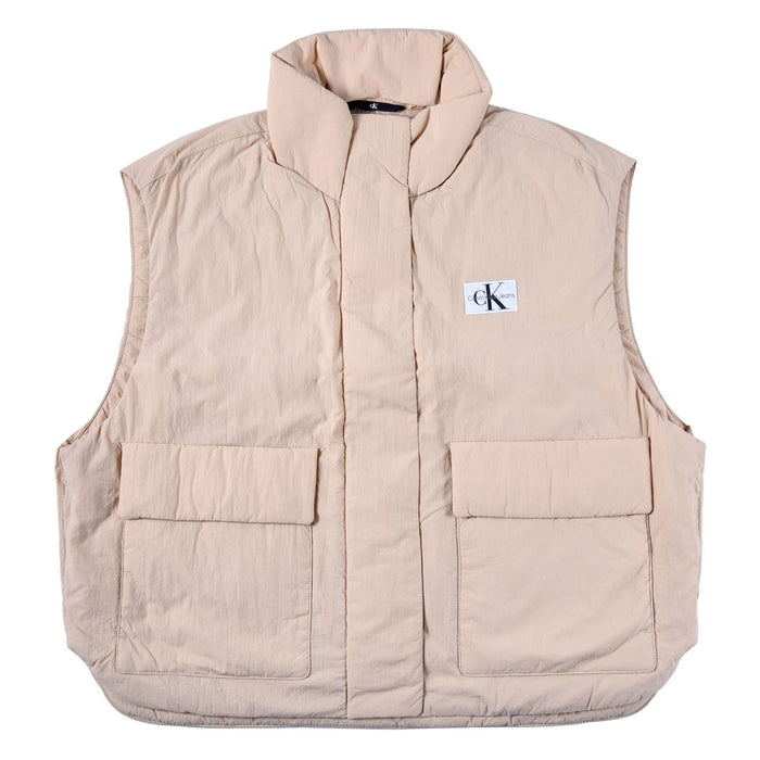Calvin Klein Relaxed Padded Nylon Weste warm sand Damen L