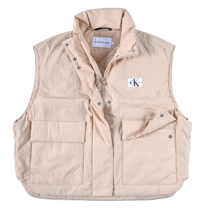 Calvin Klein Relaxed Padded Nylon Weste warm sand Damen L