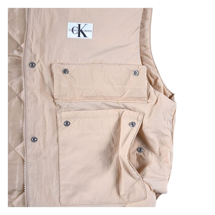 Calvin Klein Relaxed Padded Nylon Weste warm sand Damen L