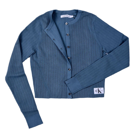 Produktbild Strickjacke - Calvin Klein Strickjacke gerippt türkis Slim Fit Damen S