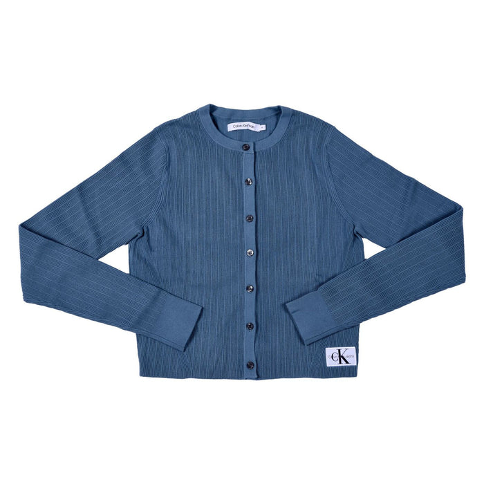 Calvin Klein Strickjacke gerippt türkis Slim Fit Damen M