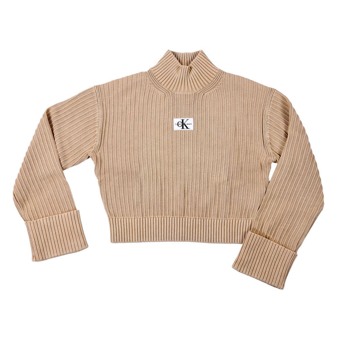 Calvin Klein Strickpullover mit Label-Patch sand Damen XS