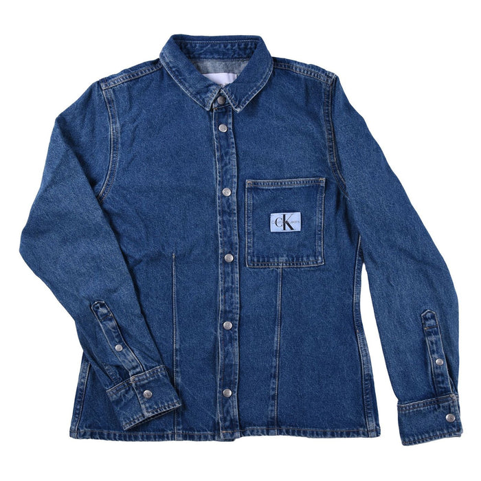 Calvin Klein Jeansbluse mit Brusttasche jeansblau Damen XS