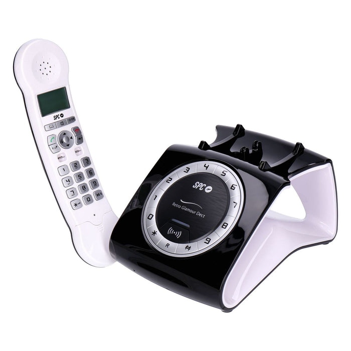 SPC Retro Glamour Telefon 77040 Schwarz Weiß