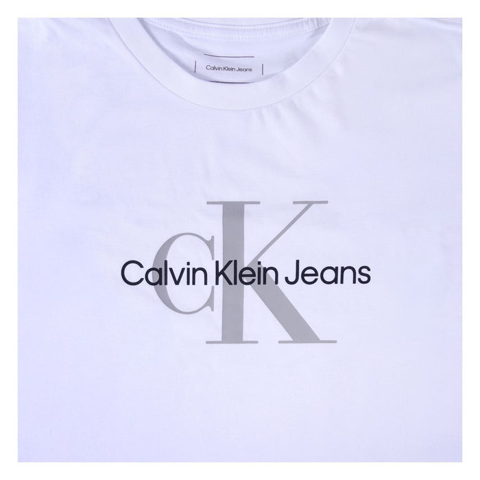 Calvin Klein Jeans Short Sleeve Crewneck Damen T-Shirt Monologo Weiß XS