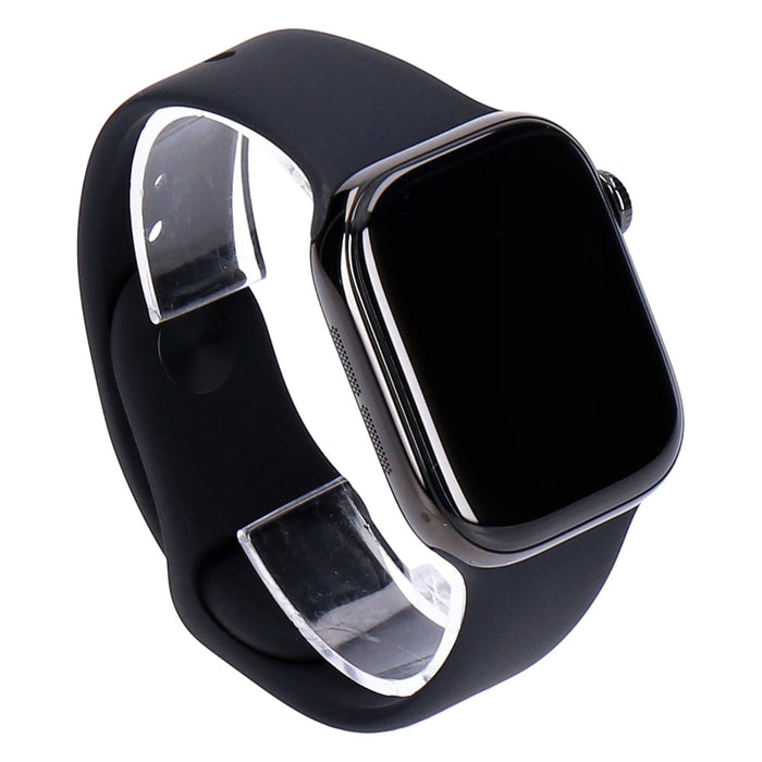 Apple Watch Series 10 42mm GPS + 4G Titan Schiefer Titangehäuse, Sportarmband Schwarz Gr. S/M