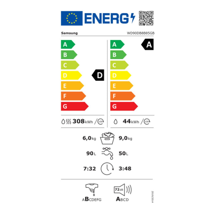 Samsung WD 90 DB 8 B 85 GBU 2 Waschtrockner 9 kg