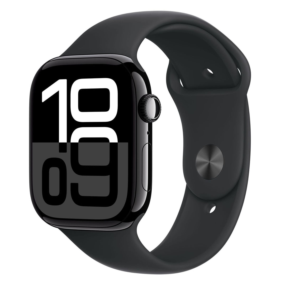 Produktbild Smartwatch - Apple Watch Series 10 46mm GPS + 4G Diamantschwarz Aluminiumgehäuse, Sportarmband Schwarz M/L