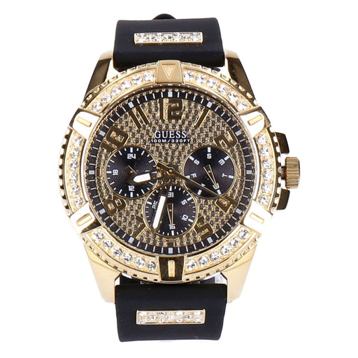 Produktbild Quarzuhr - Guess Frontier Herren Armbanduhr Schwarz/Gold