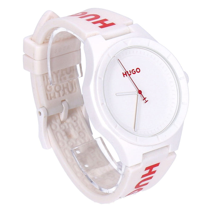 Hugo Lit Herren Quarzuhr weiss