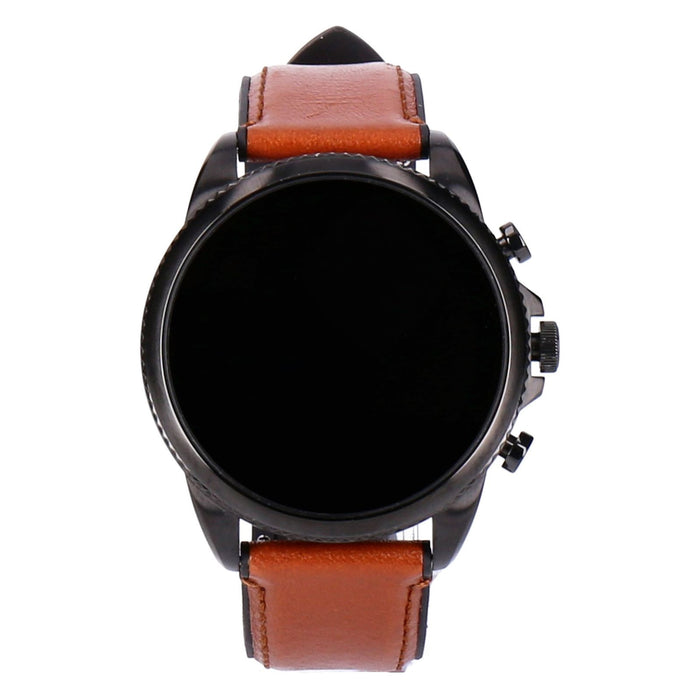 Fossil Smartwatch Gen 6 Herren Schwarz/Braun Lederarmband Braun