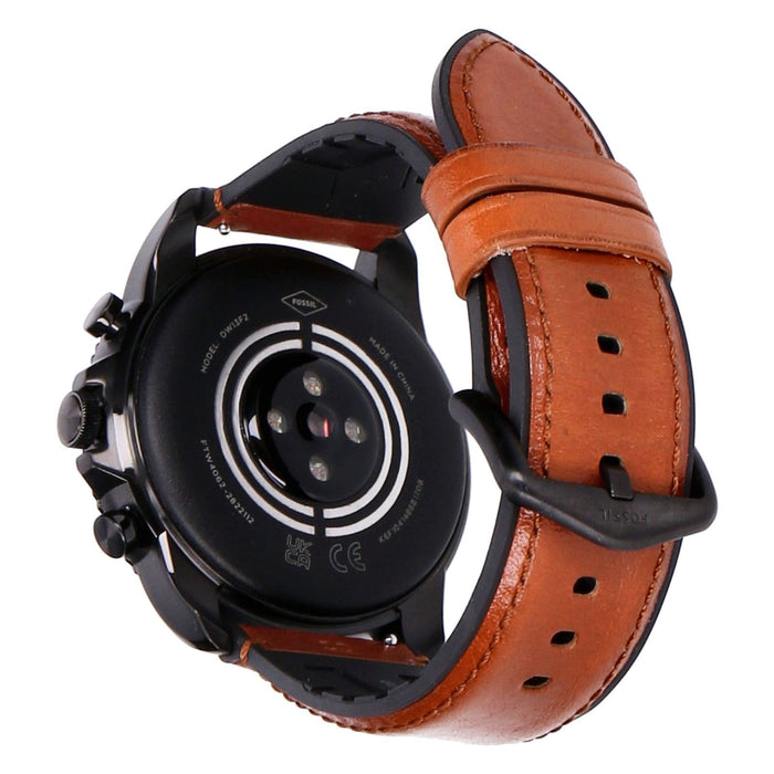 Fossil Smartwatch Gen 6 Herren Schwarz/Braun Lederarmband Braun