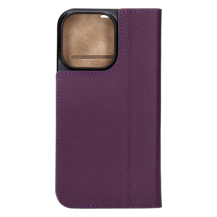 Mike Galeli Book Case Marc für iPhone 16 Pro Leder Case in Aubergine