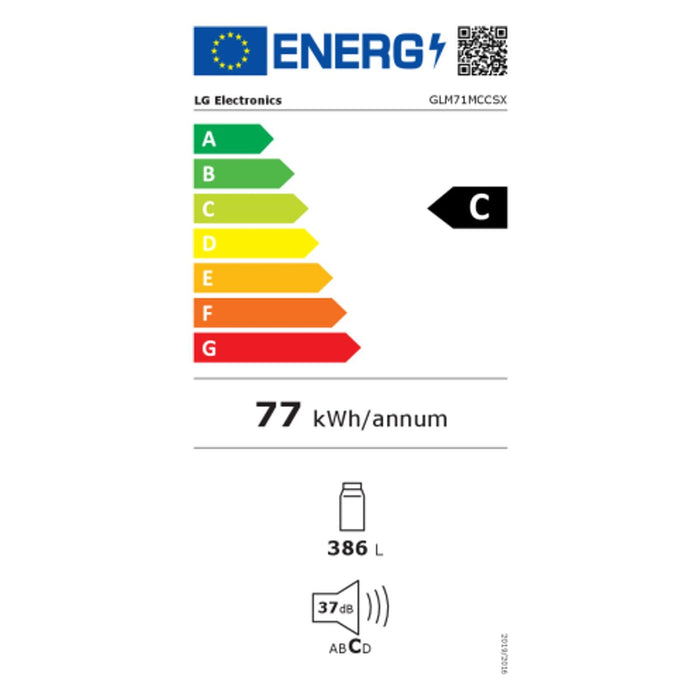 LG GLM71MCCSX Freistehender Kühlschrank 386L mit 77 kWh/a & Inverter Linear Compressor®