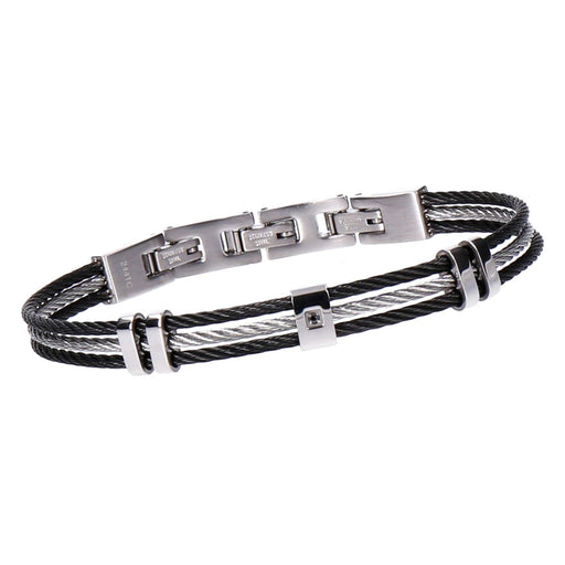 Produktbild Edelstahlarmband - Breil Armband Loop Herren Stahl Silber/Schwarz verstellbar
