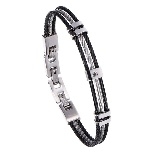 Produktbild Edelstahlarmband - Breil Armband Loop Herren Stahl Silber/Schwarz verstellbar