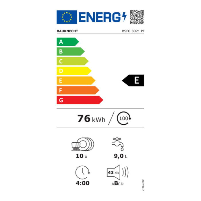 Bauknecht BSFO 3O21 PF Standgeschirrspüler