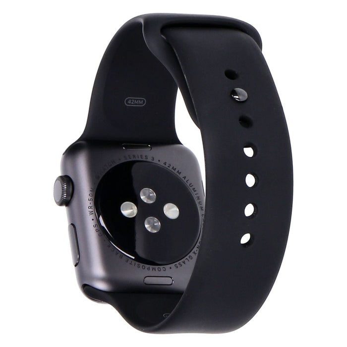 Apple Watch Series 3 42mm GPS Spacegrau Aluminiumgehäuse mit Sportarmband schwarz