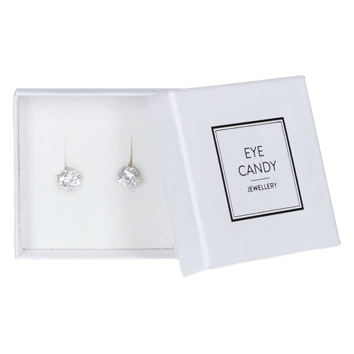 Produktbild Edelstahlarmband - Eye Candy Ohrringe Stecker Zirkonia rund 925er Sterling Silber