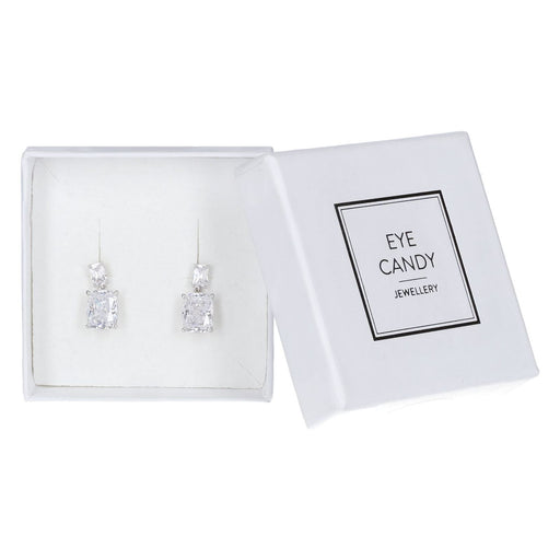 Produktbild Edelstahlarmband - Eye Candy Ohrringe Stecker Zirkonia Eckig 925er Sterling Silber