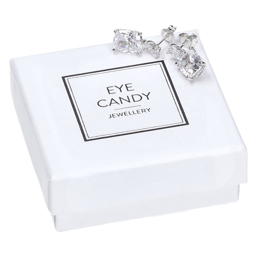 Produktbild Edelstahlarmband - Eye Candy Ohrringe Stecker Zirkonia Eckig 925er Sterling Silber