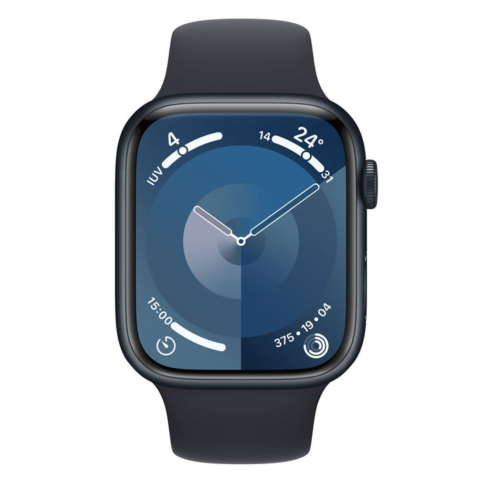 Apple Watch Series 9 45mm GPS + 4G Mitternacht Aluminiumgehäuse mit Sportarmband Mitternacht S/M