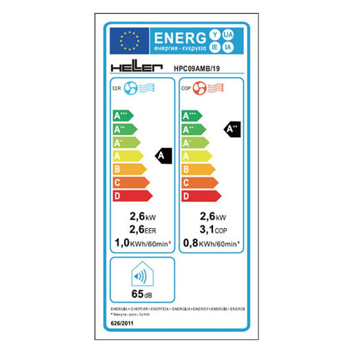 Produktbild 3-in-1-Klimagerät - HELLER mobiles Klimagerät HPC09AMB Kühlen Heizen Entfeuchten 9000BTU 2,6kW