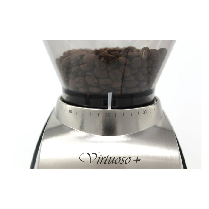 Baratza Virtuoso+ elektrische Kaffeemühle mit Kegelmahlwerk 70W Schwarz, Silber