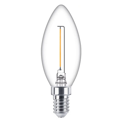 15W B35 E14 Filament-Kerzenlampe transparent