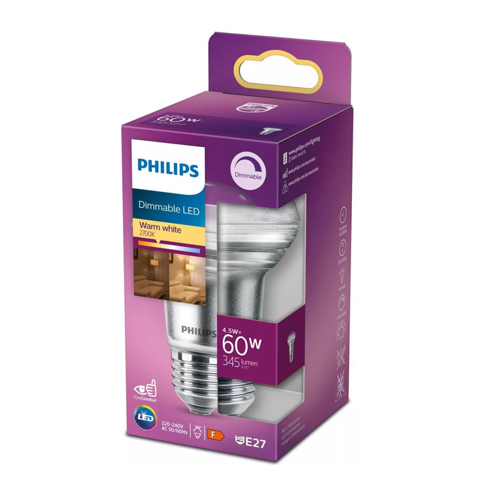 Philips 60W R63 E27 Reflektor LED Spot-Lampe dimmbar Warmweiß