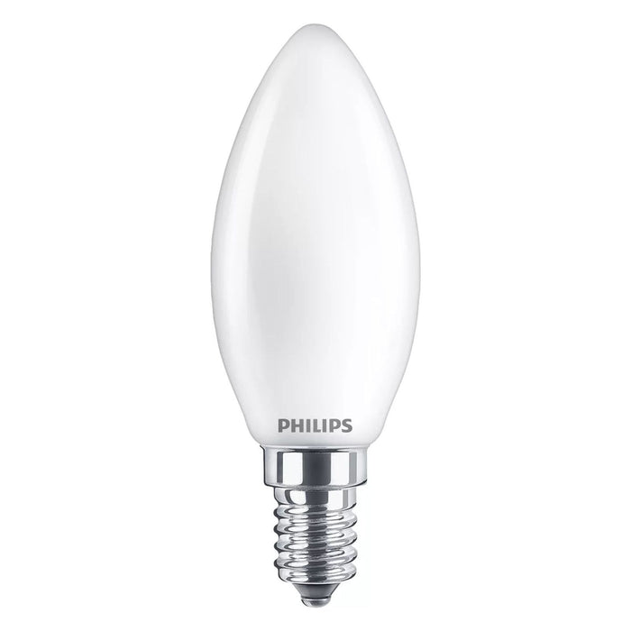 Philips 40W B35 E14 Filament-Kerzenlampe 2er-Pack Milchglas