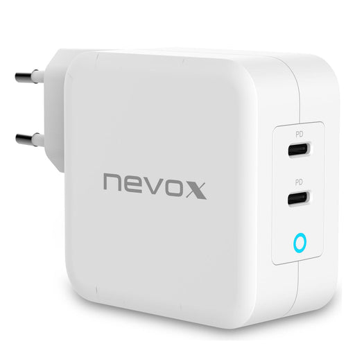 Produktbild USB-Ladegerät - nevox Dual USB-C Ladegerät (100W) weiß
