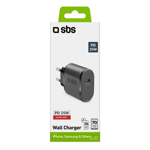 Produktbild USB-Ladegerät - SBS TETR1CPD25 USB-C Ladegerät 25W schwarz