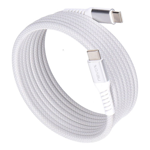Produktbild USB-Kabel - nevox USB-C zu USB-C Kabel 2m 240W 5A magn. aufrollbar weiß