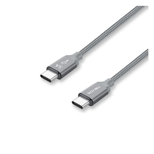 Produktbild USB-Kabel - nevox USB-C zu USB-C 2.0 2m Nylon silbergrau