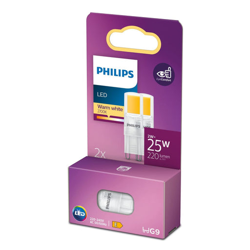 Produktbild LED-Leuchtmittel - Philips LED Lampe Warm White 2W=25W G9 2erPack 220lumen