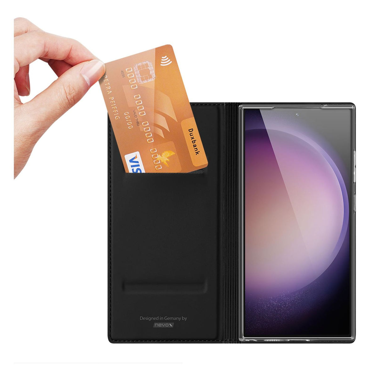 Produktbild Smartphone-Hülle - nevox VARIO Series Handy Klapphülle Schwarz passend für Samsung Galaxy S25 Ultra