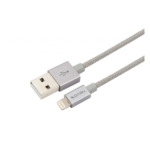 Produktbild Lightningkabel - nevox Lightning USB Datenkabel MFI 0,5m silbergrau Nylon geflochten