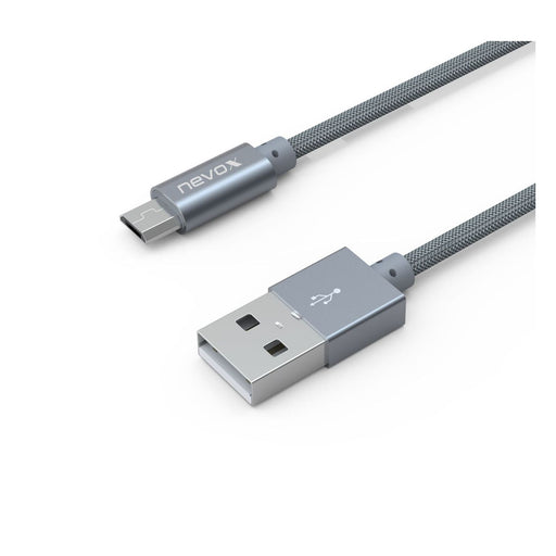 Produktbild USB-Kabel - Nevox Micro USB Kabel 2m Nylon geflochten silbergr MC-1644